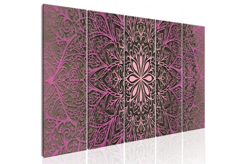 Billede Pink Mandala 225x90 - Artgeist sp. z o. o. - Boligtilbehør - Billeder & kunst - Billeder på lærred
