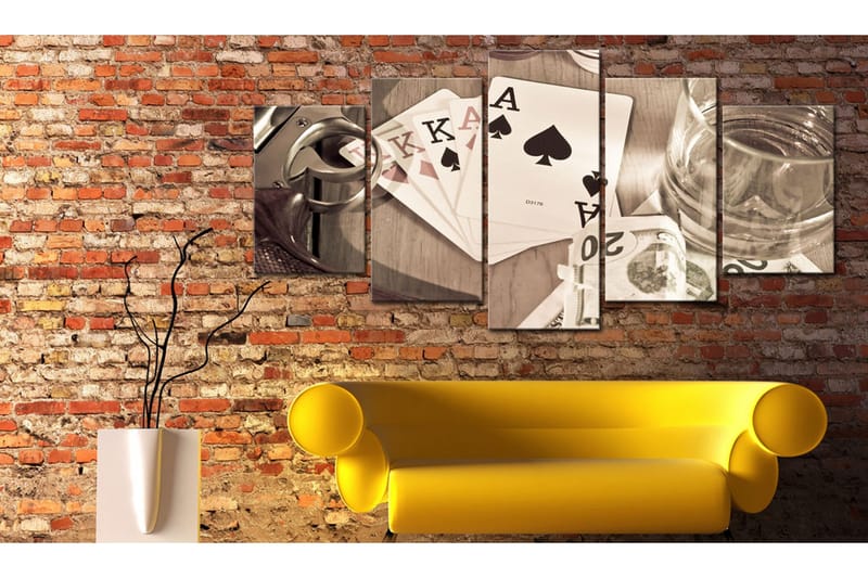 Billede Poker Night Sepia 200x100 - Artgeist sp. z o. o. - Boligtilbehør - Billeder & kunst - Billeder på lærred