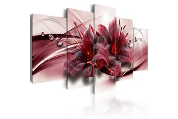 Billede Pink Lily 100x50 - Artgeist sp. z o. o. - Boligtilbehør - Billeder & kunst - Billeder på lærred