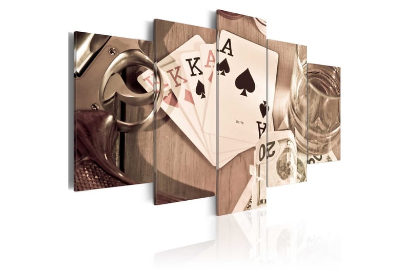 Billede Poker Night Sepia 100x50 - Artgeist sp. z o. o. - Boligtilbehør - Billeder & kunst - Billeder på lærred