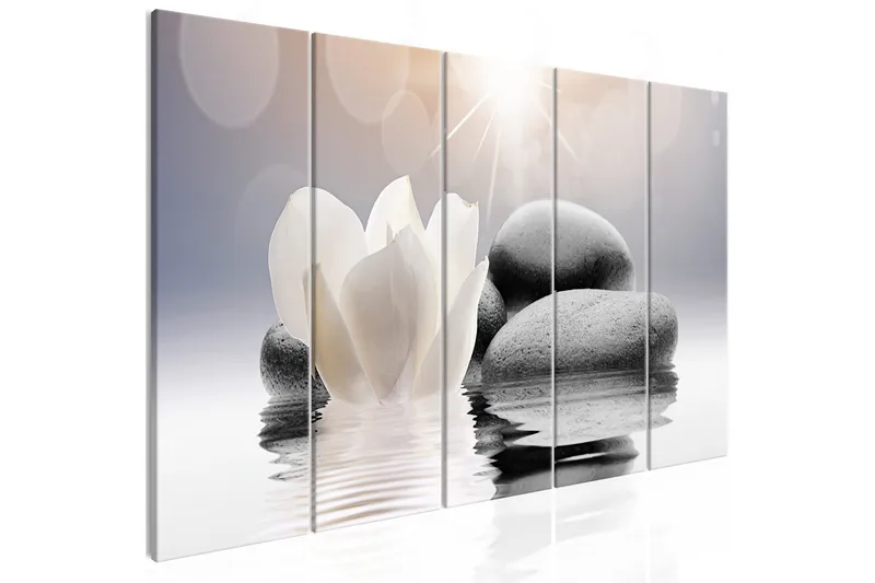 Billede Pebbles In Water 5 Parts Narrow 200x80, Artgeist sp. z o. o.