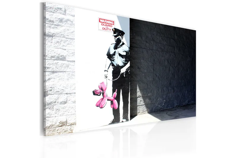 Billede Police Guard And Pink Balloon Dog Banksy 60x40, Artgeist sp. z o. o.