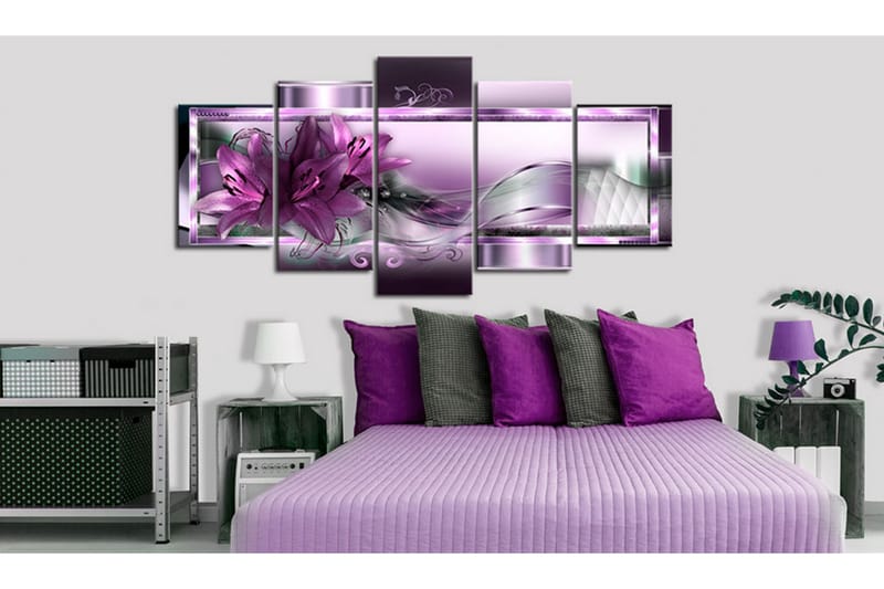 Billede Purple Lilies 100x50 - Artgeist sp. z o. o. - Boligtilbehør - Billeder & kunst - Billeder på lærred