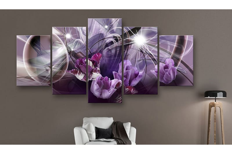 Billede Purple Of Tulips 200x100 - Artgeist sp. z o. o. - Boligtilbehør - Billeder & kunst - Billeder på lærred