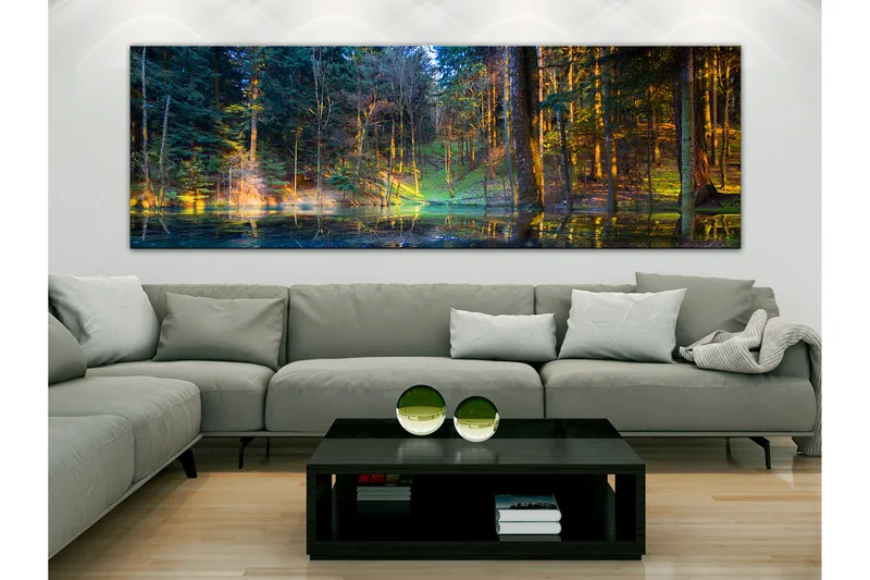 Billede Pond in the Forest (1 del) Smal 120x40, Artgeist sp. z o. o.