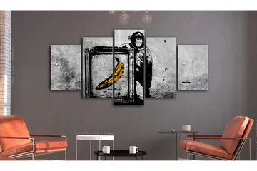Billede Proud Monkey 5 Parts Wide 100x50 - Artgeist sp. z o. o. - Boligtilbehør - Billeder & kunst - Billeder på lærred