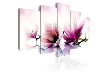 Billede Pink Flowers Magnolias 200x100 - Artgeist sp. z o. o. - Boligtilbehør - Billeder & kunst - Billeder på lærred