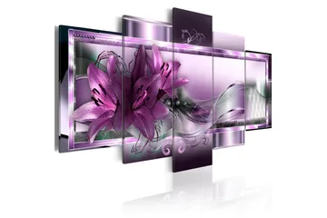 Billede Purple Lilies 200x100 - Artgeist sp. z o. o. - Boligtilbehør - Billeder & kunst - Billeder på lærred