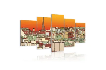 Billede Parisian Sky In Orange Colour 100x50 - Artgeist sp. z o. o. - Boligtilbehør - Billeder & kunst - Billeder på lærred