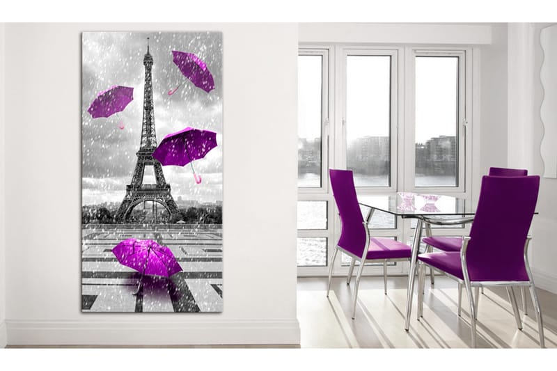 Billede Paris: Purple Umbrellas 60x120, Artgeist sp. z o. o.