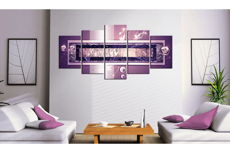 Billede Purple Cascade 100x50 - Artgeist sp. z o. o. - Boligtilbehør - Billeder & kunst - Billeder på lærred