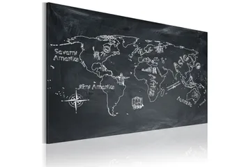 Blackboard Geography lektion (tjekkisk) 120x80 - Artgeist sp. z o. o. - Boligtilbehør - Billeder & kunst - Billeder på lærred