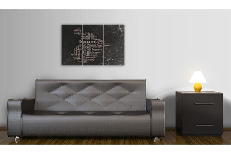 Blackboard Tekstkort over Spanien på tavlen triptyk 90x60 - Artgeist sp. z o. o. - Boligtilbehør - Billeder & kunst - Billeder på lærred