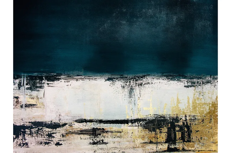 Canvas Blå abstrakt, 88x012 cm