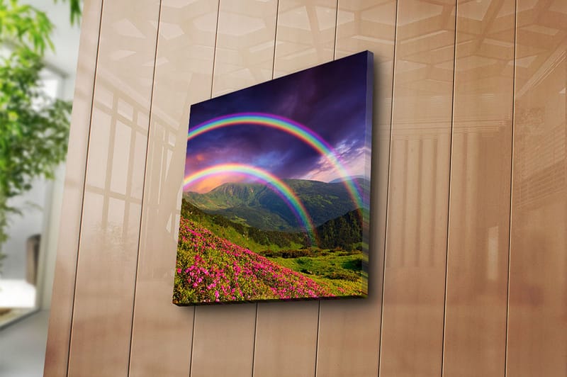 Canvas Blomster Flerfarvet - 44x54 cm - Boligtilbehør - Billeder & kunst - Billeder på lærred
