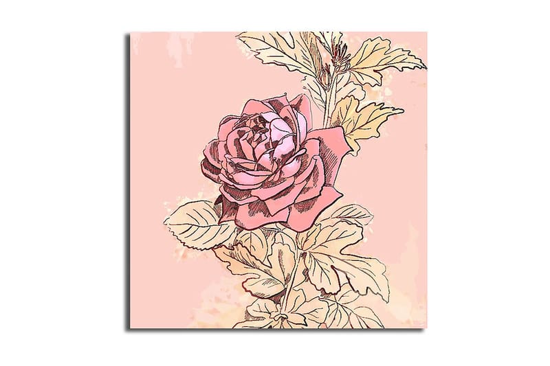 Canvas Blomster Flerfarvet - 44x54 cm - Boligtilbehør - Billeder & kunst - Billeder på lærred