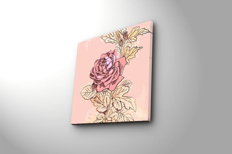 Canvas Blomster Flerfarvet - 44x54 cm - Boligtilbehør - Billeder & kunst - Billeder på lærred