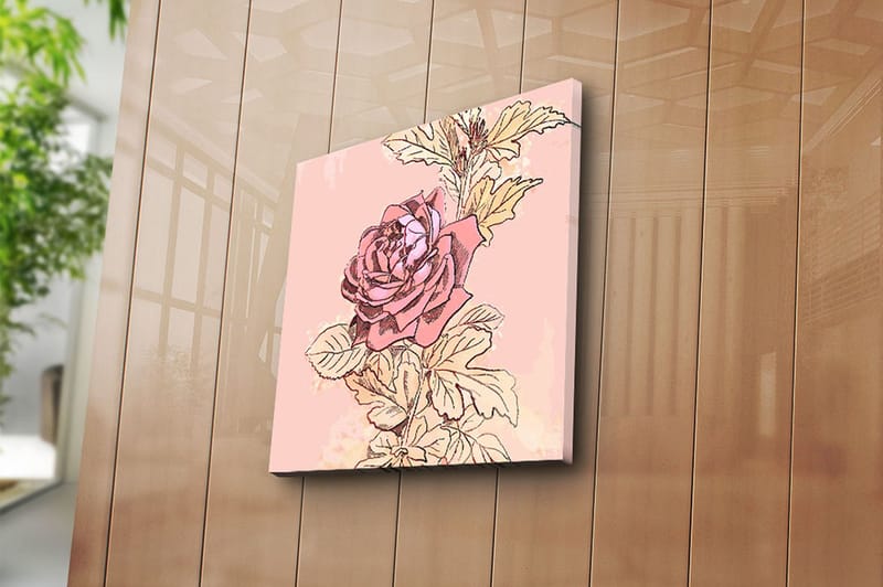 Canvas Blomster Flerfarvet - 44x54 cm - Boligtilbehør - Billeder & kunst - Billeder på lærred