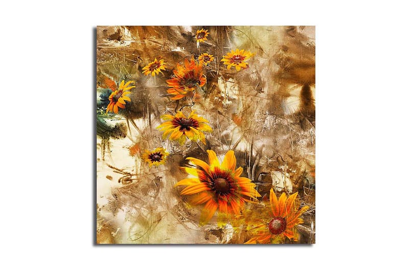 Canvas Blomster Flerfarvet - 44x54 cm - Boligtilbehør - Billeder & kunst - Billeder på lærred