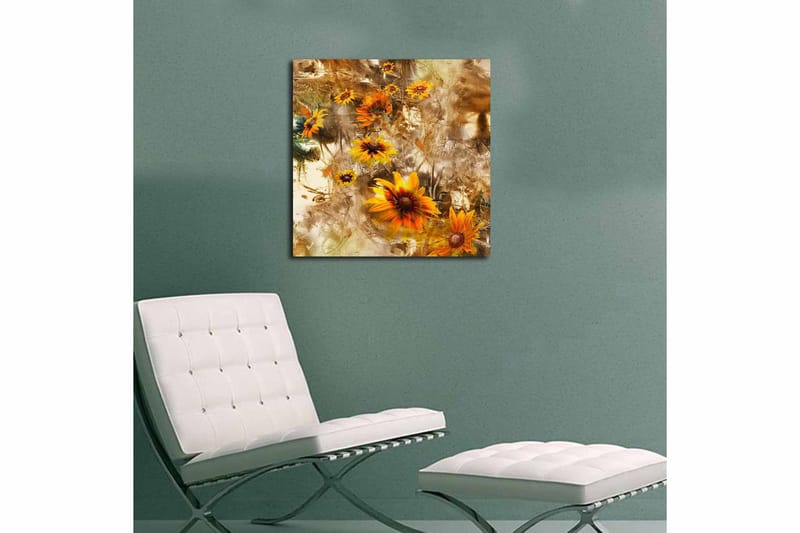 Canvas Blomster Flerfarvet - 44x54 cm - Boligtilbehør - Billeder & kunst - Billeder på lærred