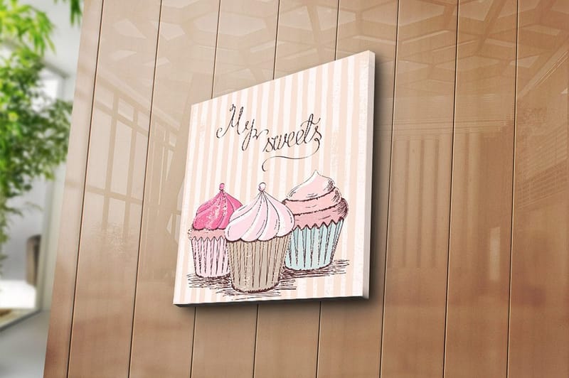 Canvas Blomster Flerfarvet - 44x54 cm - Boligtilbehør - Billeder & kunst - Billeder på lærred