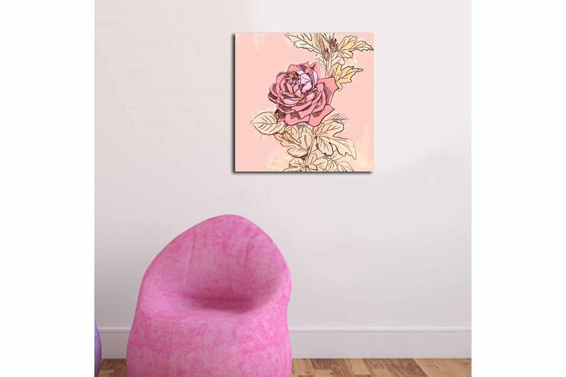 Canvas Blomster Flerfarvet - 44x54 cm - Boligtilbehør - Billeder & kunst - Billeder på lærred