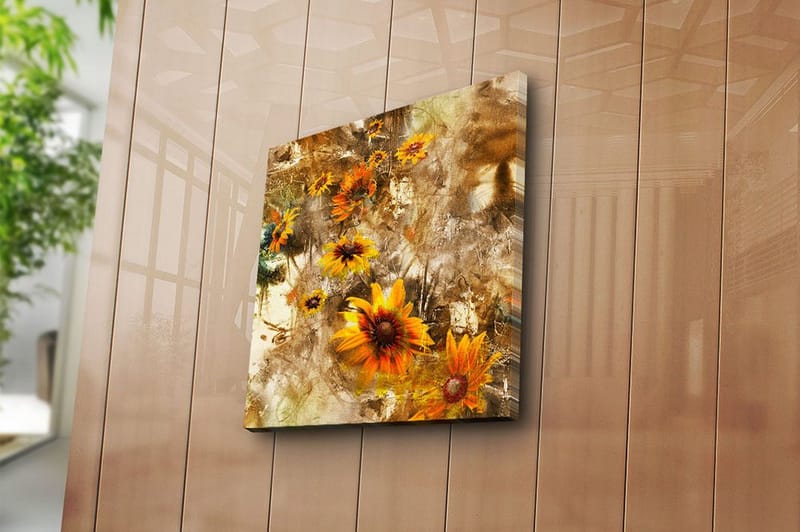 Canvas Blomster Flerfarvet - 44x54 cm - Boligtilbehør - Billeder & kunst - Billeder på lærred