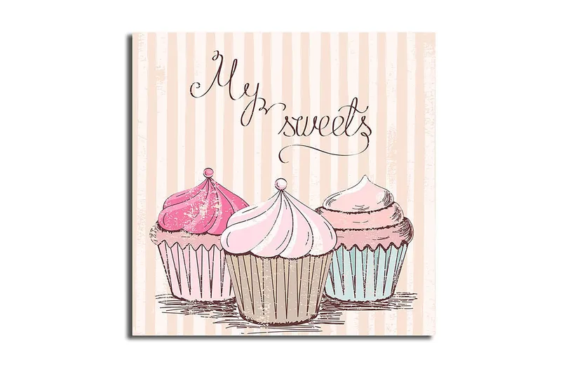 Canvas Blomster Flerfarvet, 44x54 cm