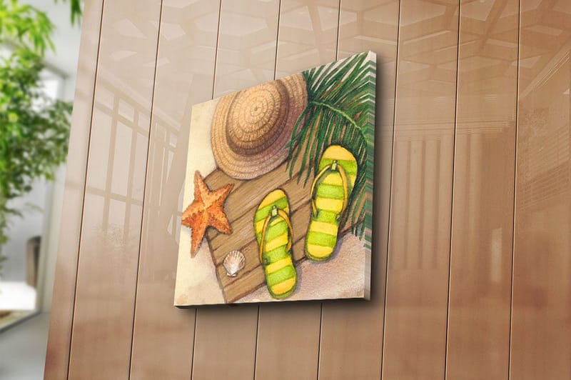 Canvas Blomster Flerfarvet - 44x54 cm - Boligtilbehør - Billeder & kunst - Billeder på lærred