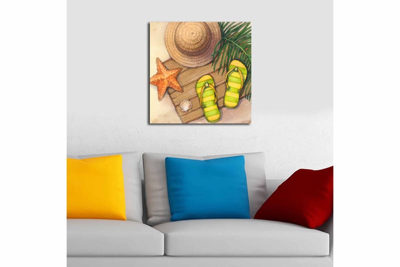 Canvas Blomster Flerfarvet - 44x54 cm - Boligtilbehør - Billeder & kunst - Billeder på lærred