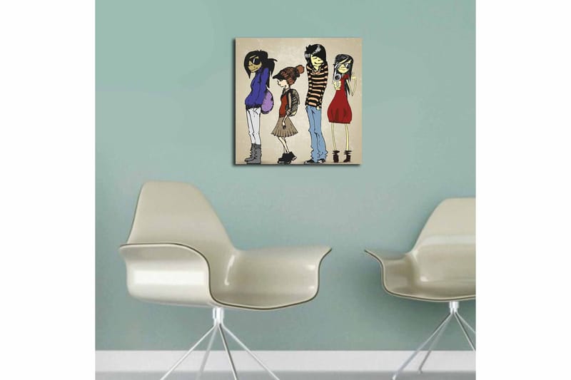 Canvas Blomster Flerfarvet - 44x54 cm - Boligtilbehør - Billeder & kunst - Billeder på lærred