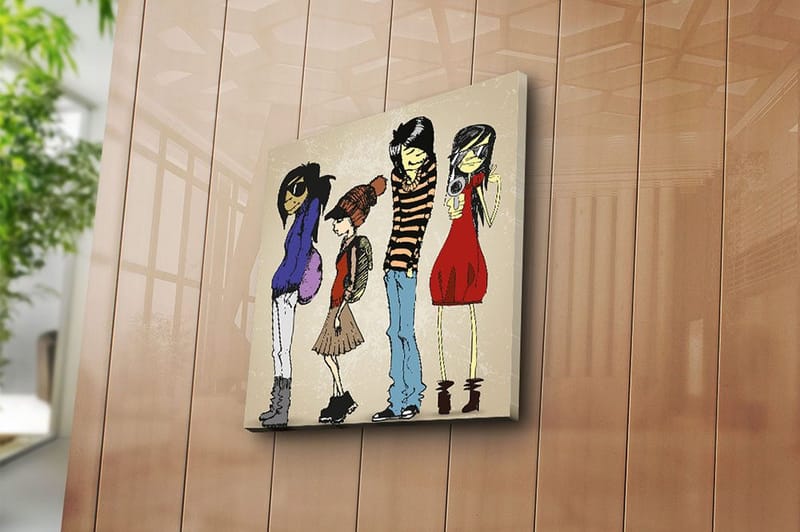 Canvas Blomster Flerfarvet - 44x54 cm - Boligtilbehør - Billeder & kunst - Billeder på lærred