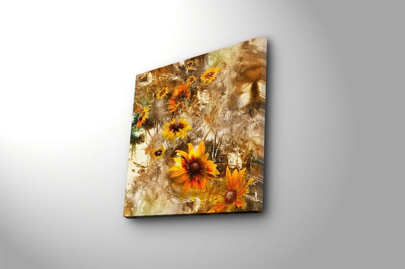 Canvas Blomster Flerfarvet - 44x54 cm - Boligtilbehør - Billeder & kunst - Billeder på lærred