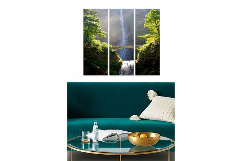 Canvas Bygning 3 stk Flerfarvet, 22x05 cm