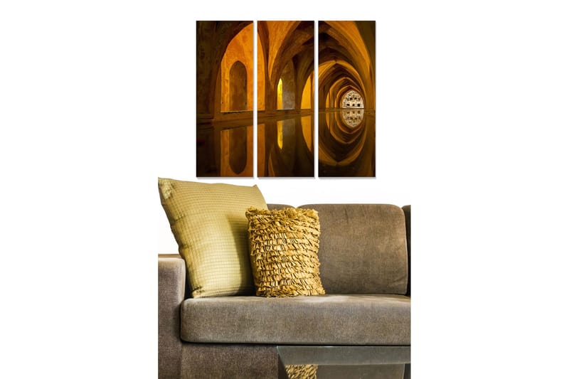 Canvas Bygning 3 stk Flerfarvet, 22x05 cm