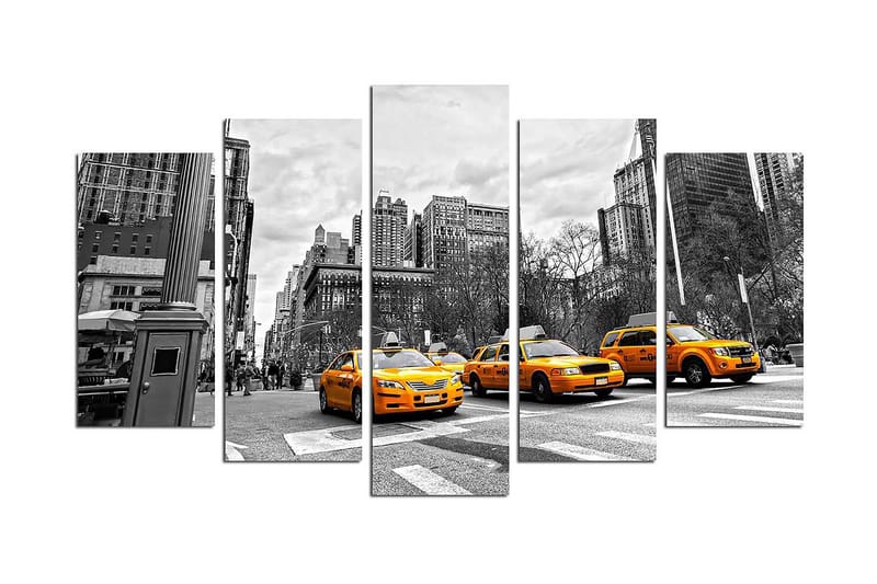 Canvas City New York 5 stk Flerfarvet, 22x06 cm