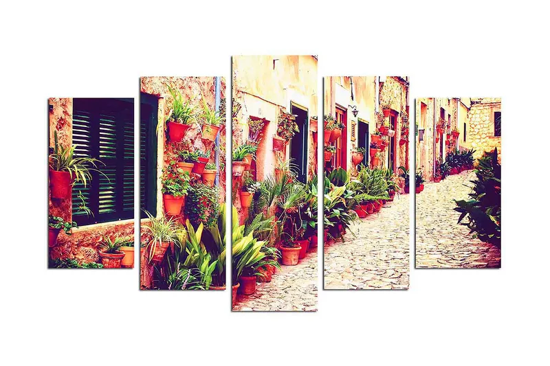 Canvas Flowers 5 stk Flerfarvet, 22x06 cm