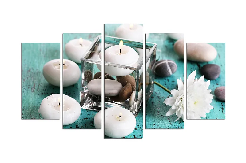 Canvas Flowers 5 stk Flerfarvet, 22x06 cm