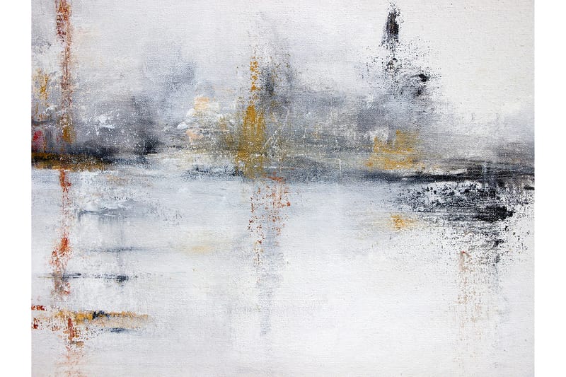 Canvas Hvid abstrakt - 88x012 cm - Boligtilbehør - Billeder & kunst - Billeder på lærred