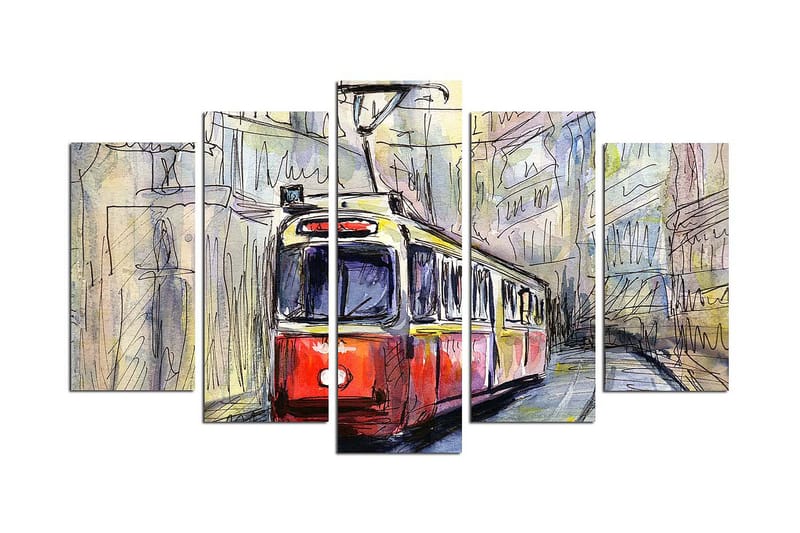 Canvas Køretøjer 5 stk Flerfarvet, 22x06 cm