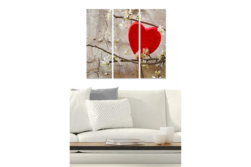 Canvas Love 3 stk Flerfarvet - 22x05 cm - Boligtilbehør - Billeder & kunst - Billeder på lærred