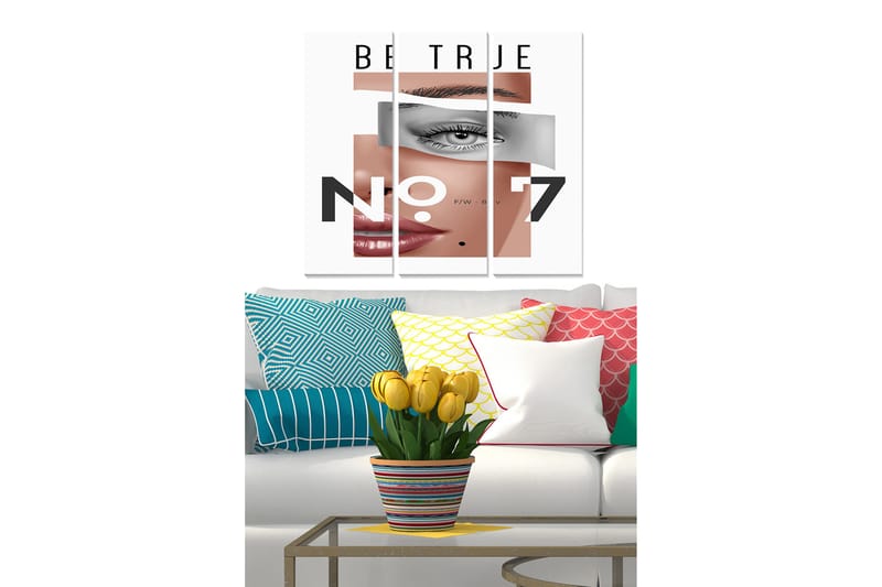 Canvas Mode 3 stk Flerfarvet, 22x05 cm