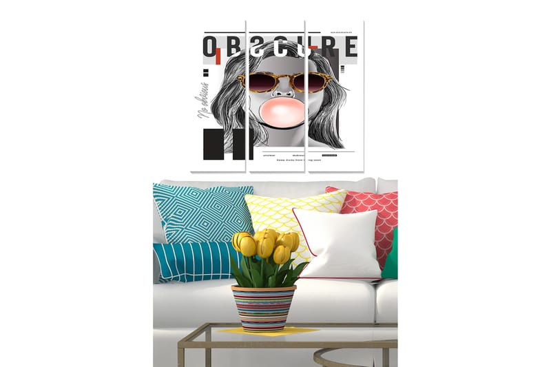 Canvas Mode 3 stk Flerfarvet, 22x05 cm