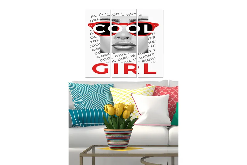 Canvas Mode 3 stk Flerfarvet, 22x05 cm