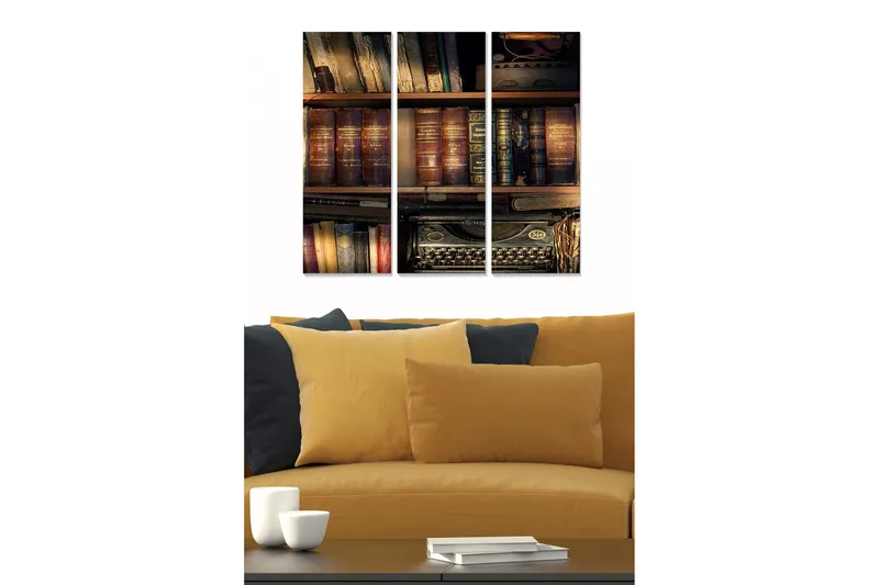 Canvas Nostalgic 3 stk Flerfarvet, 22x05 cm