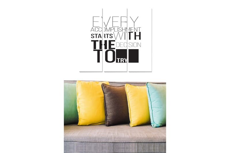 Canvas Ordsprog 3 stk Flerfarvet, 22x05 cm