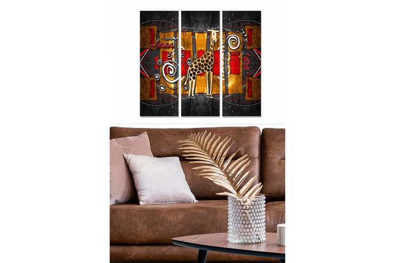 Canvas Orientalsk 3 stk Flerfarvet - 22x05 cm - Boligtilbehør - Billeder & kunst - Billeder på lærred