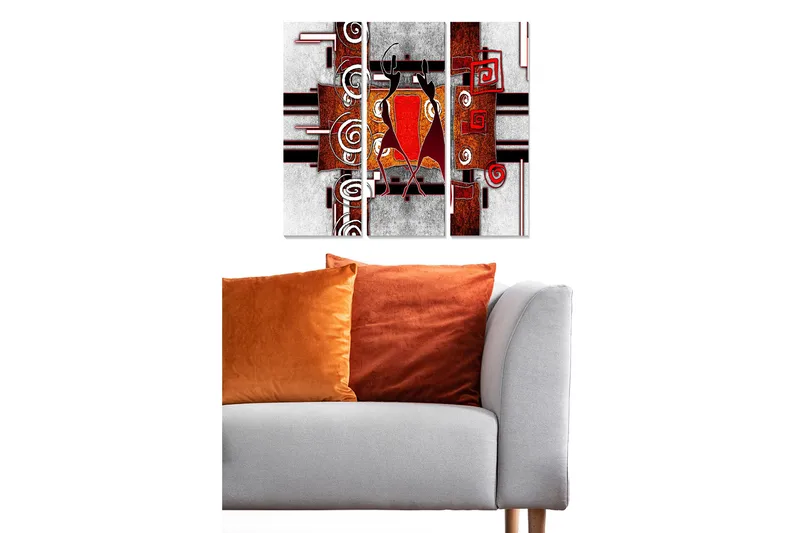 Canvas Orientalsk 3 stk Flerfarvet, 22x05 cm