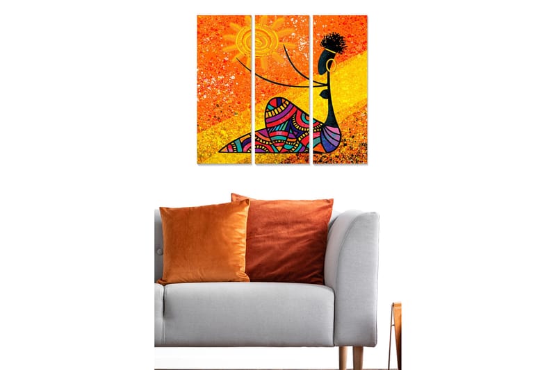 Canvas Orientalsk 3 stk Flerfarvet, 22x05 cm