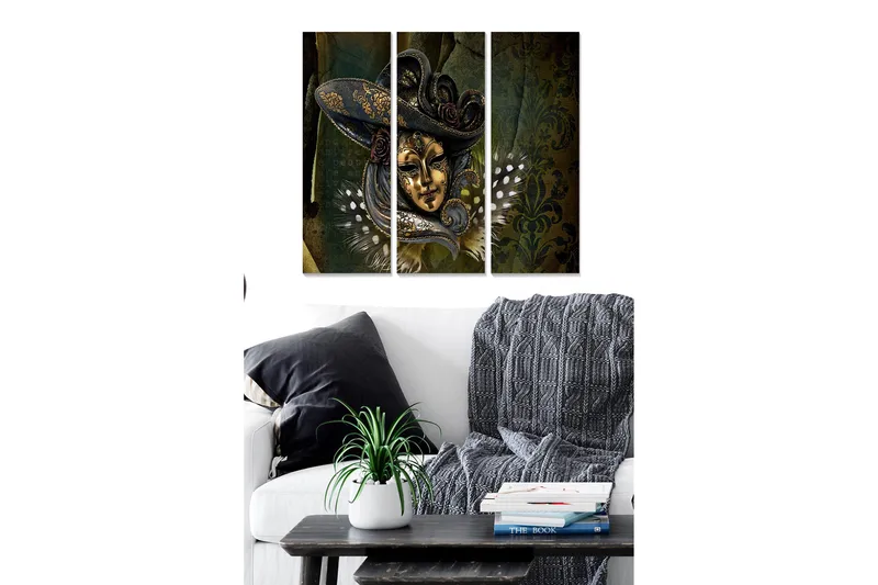 Canvas Orientalsk 3 stk Flerfarvet, 22x05 cm